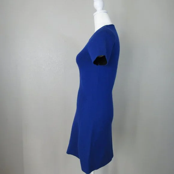 M. Patmos Cobalt Blue Knit Wool Stretch Pullover Dress - Picture 13 of 14